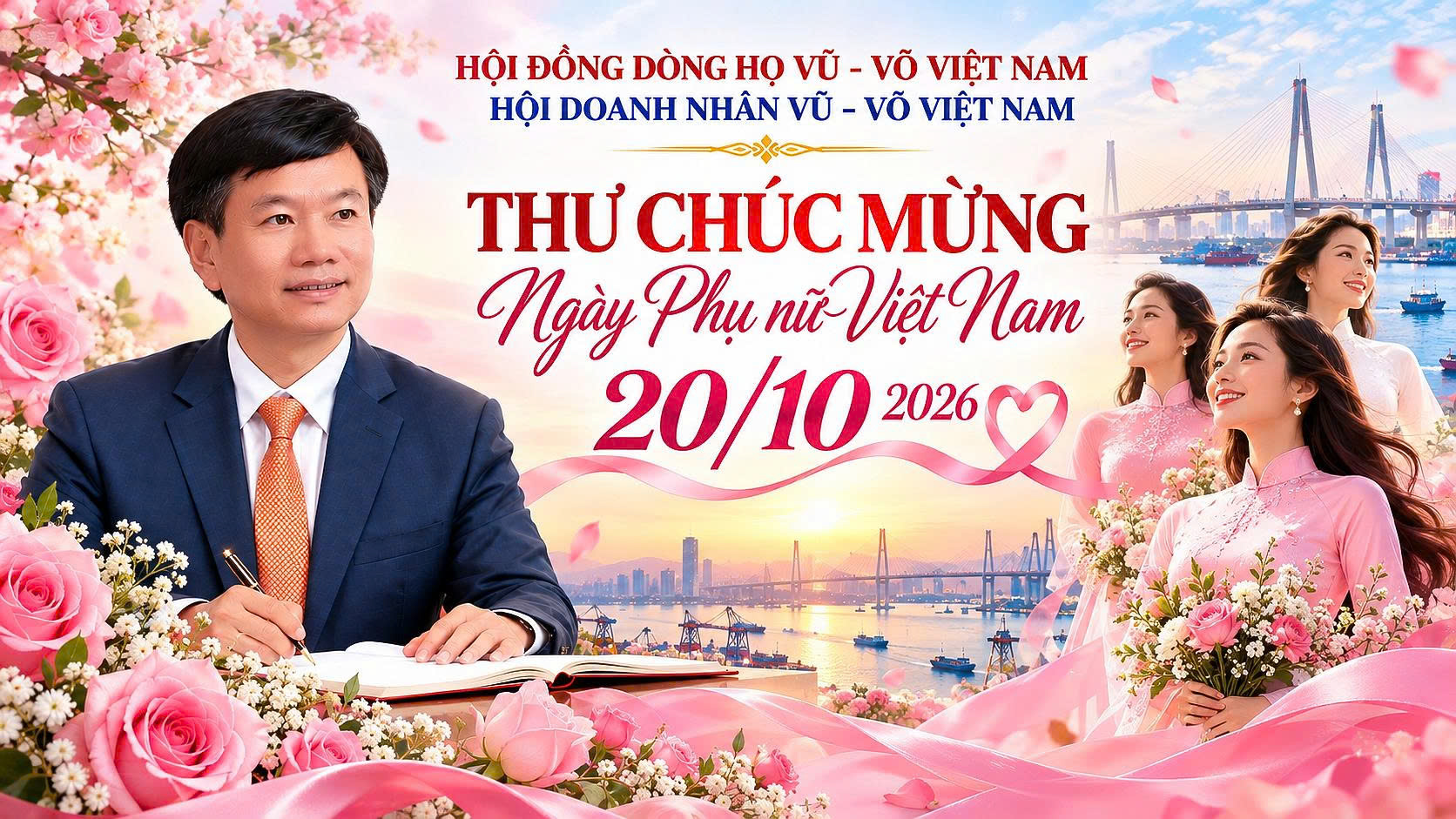 THƯ CHÚC MỪNG NGÀY PHỤ NỮ VIỆT NAM 20/10/2026 CỦA CHỦ TỊCH HỘI DOANH NHÂN VŨ – VÕ VIỆT NAM